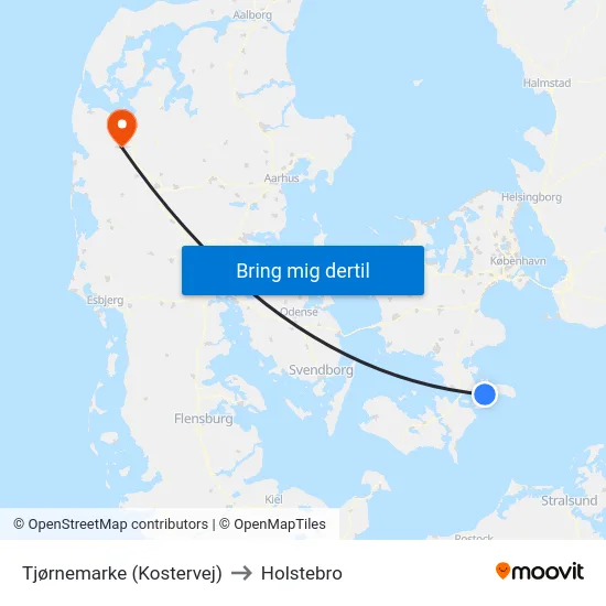 Tjørnemarke (Kostervej) to Holstebro map