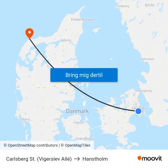 Carlsberg St. (Vigerslev Allé) to Hanstholm map