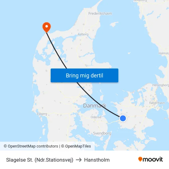 Slagelse St. (Ndr.Stationsvej) to Hanstholm map