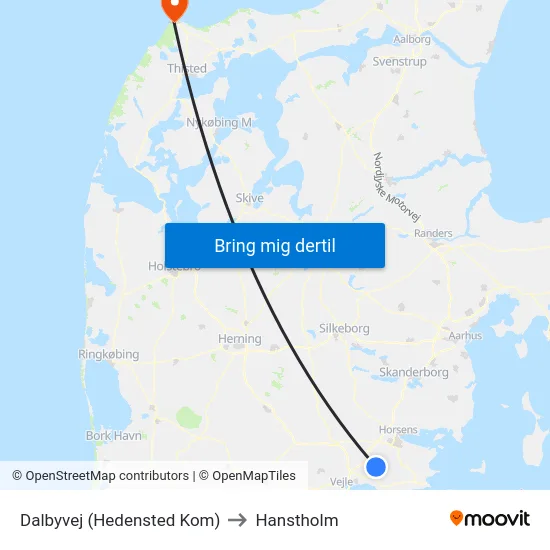 Dalbyvej (Hedensted Kom) to Hanstholm map