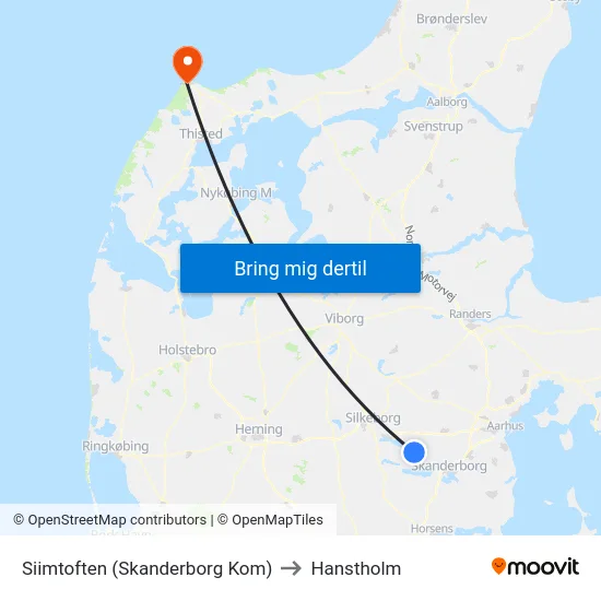 Siimtoften (Skanderborg Kom) to Hanstholm map