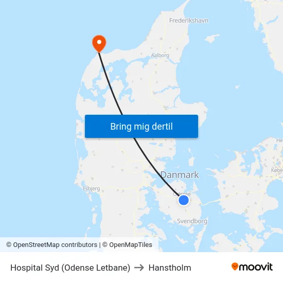 Hospital Syd (Odense Letbane) to Hanstholm map