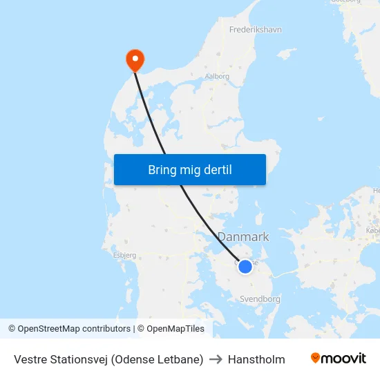 Vestre Stationsvej (Odense Letbane) to Hanstholm map