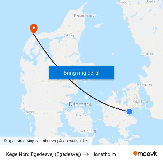 Køge Nord Egedesvej (Egedesvej) to Hanstholm map
