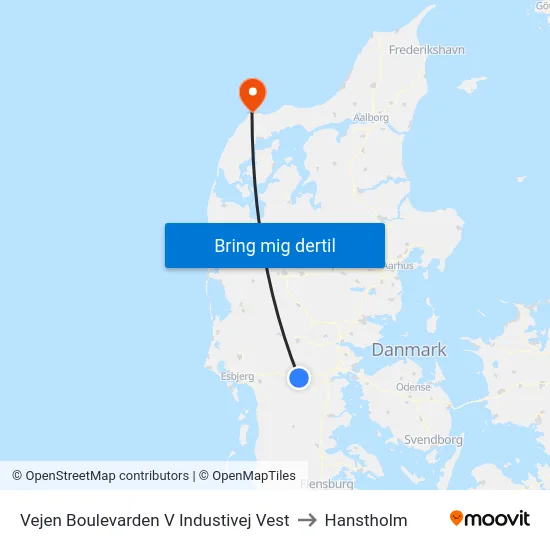Vejen Boulevarden V Industivej Vest to Hanstholm map
