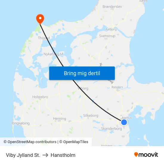 Viby Jylland St. to Hanstholm map
