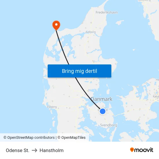 Odense St. to Hanstholm map