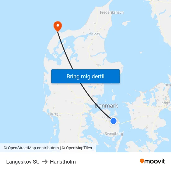 Langeskov St. to Hanstholm map