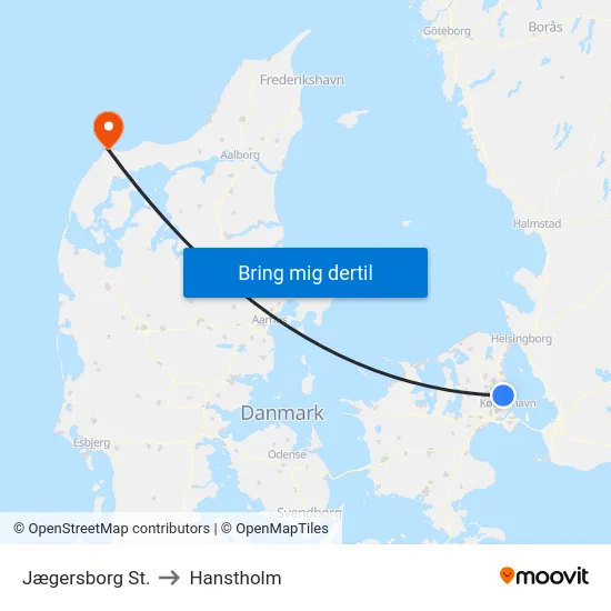Jægersborg St. to Hanstholm map