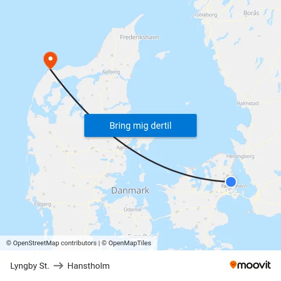 Lyngby St. to Hanstholm map