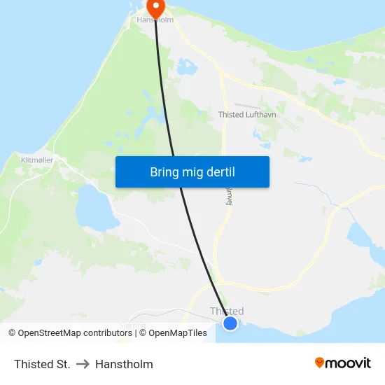Thisted St. to Hanstholm map