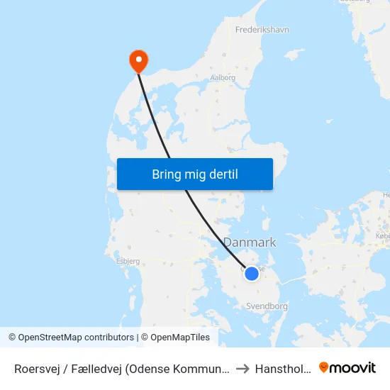 Roersvej / Fælledvej (Odense Kommune) to Hanstholm map