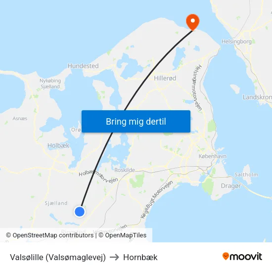 Valsølille (Valsømaglevej) to Hornbæk map