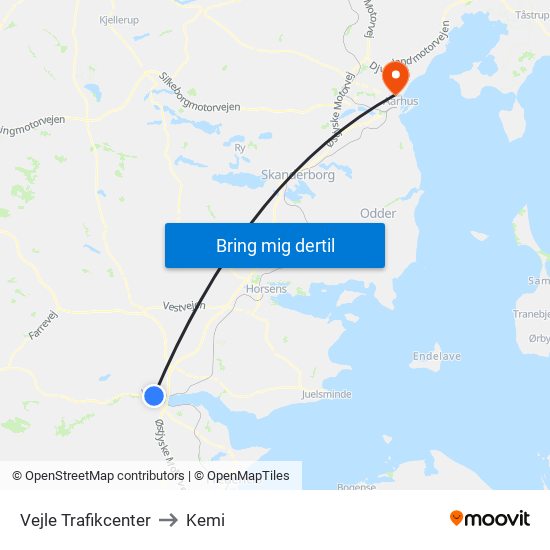 Vejle Trafikcenter to Kemi map