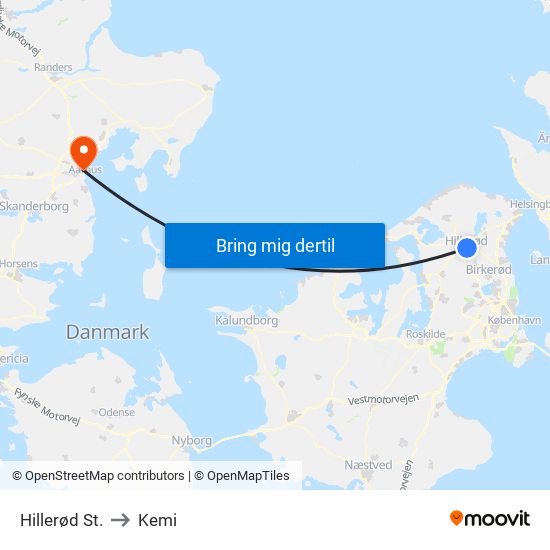 Hillerød St. to Kemi map