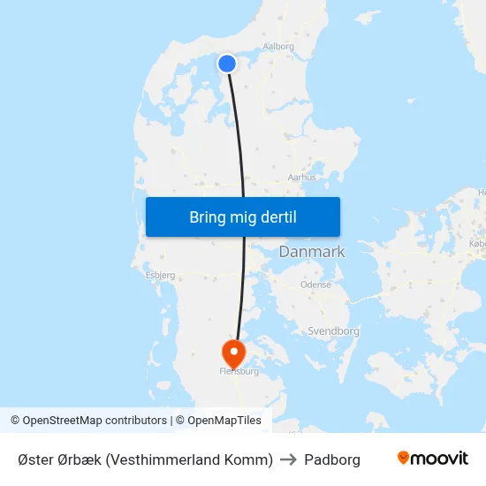 Øster Ørbæk (Vesthimmerland Komm) to Padborg map
