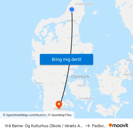 Vrå Børne- Og Kulturhus (Skole / Idræts Allé) to Padborg map