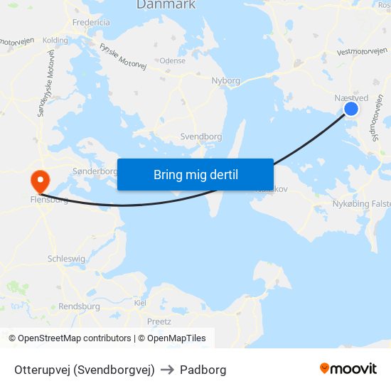 Otterupvej (Svendborgvej) to Padborg map