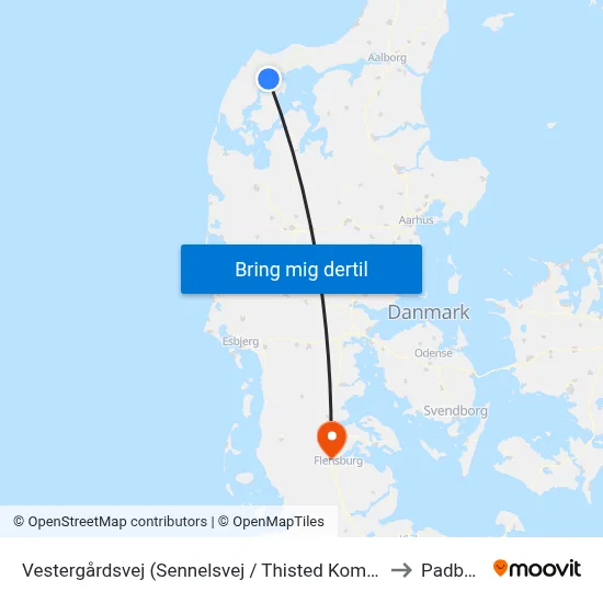 Vestergårdsvej (Sennelsvej / Thisted Kommune) to Padborg map