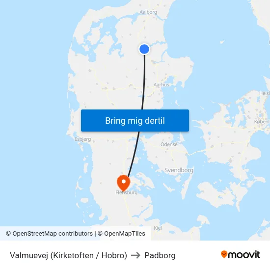 Valmuevej (Kirketoften / Hobro) to Padborg map