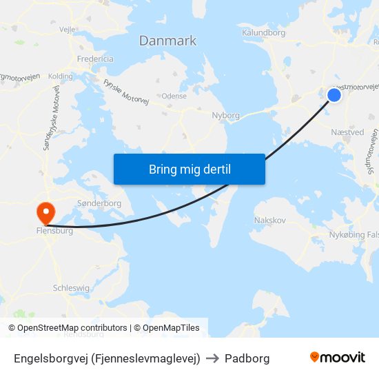 Engelsborgvej (Fjenneslevmaglevej) to Padborg map