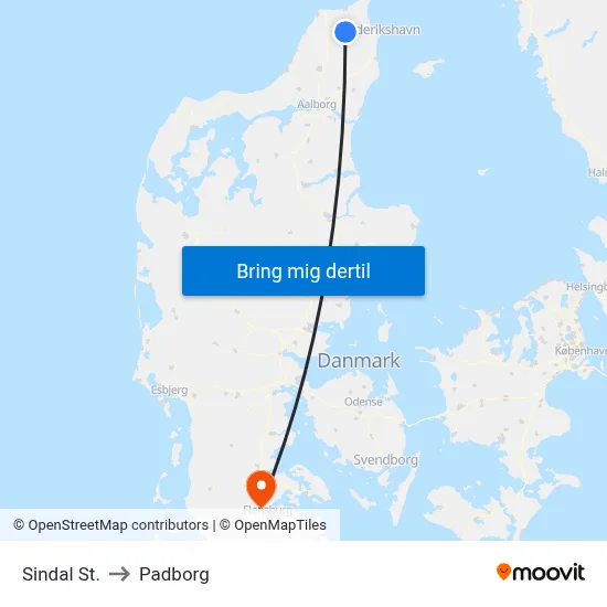 Sindal St. to Padborg map