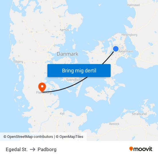 Egedal St. to Padborg map