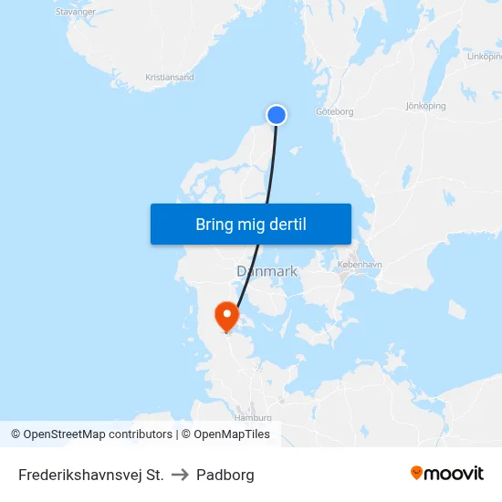 Frederikshavnsvej St. to Padborg map