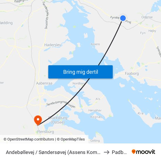 Andebøllevej / Søndersøvej (Assens Kommune) to Padborg map