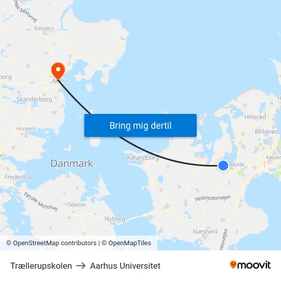 Trællerupskolen to Aarhus Universitet map