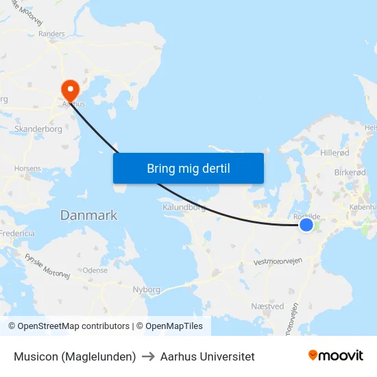 Musicon (Maglelunden) to Aarhus Universitet map