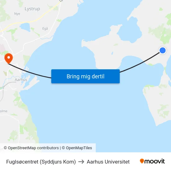 Fuglsøcentret (Syddjurs Kom) to Aarhus Universitet map