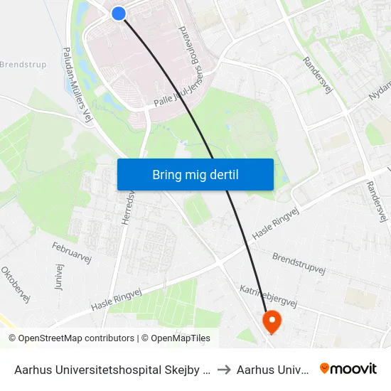 Aarhus Universitetshospital Skejby Indgang I/J to Aarhus Universitet map