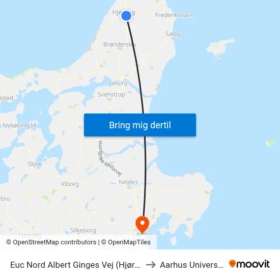 Euc Nord Albert Ginges Vej (Hjørring) to Aarhus Universitet map