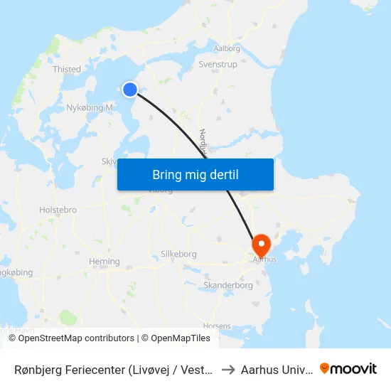 Rønbjerg Feriecenter (Livøvej / Vesthimm. Komm.) to Aarhus Universitet map