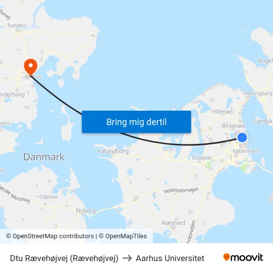 Dtu Rævehøjvej (Rævehøjvej) to Aarhus Universitet map
