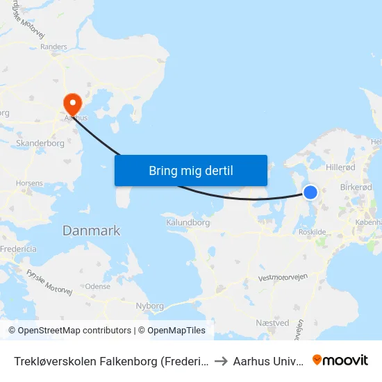 Trekløverskolen Falkenborg (Frederiksborggade) to Aarhus Universitet map