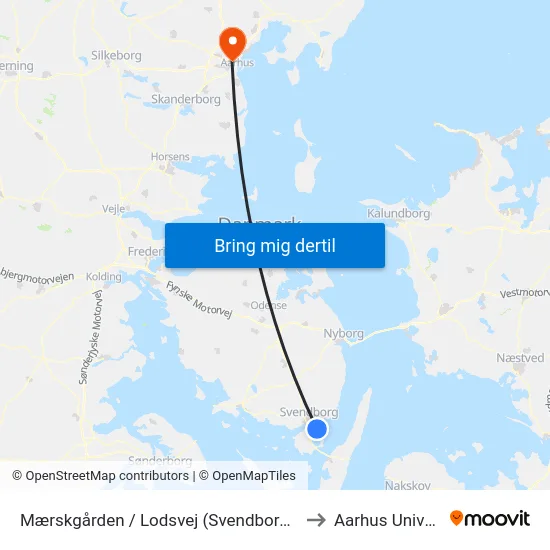 Mærskgården / Lodsvej (Svendborg Kommune) to Aarhus Universitet map