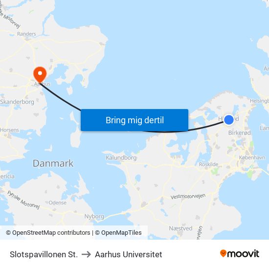Slotspavillonen St. to Aarhus Universitet map
