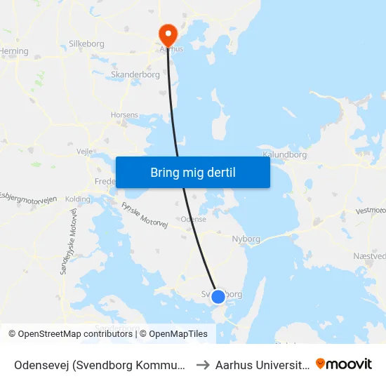 Odensevej (Svendborg Kommune) to Aarhus Universitet map