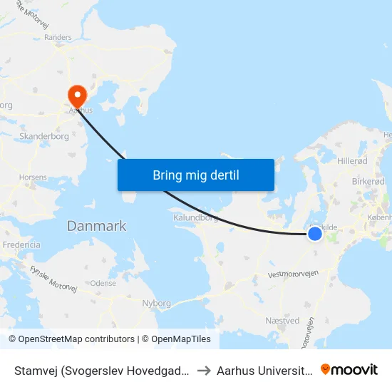 Stamvej (Svogerslev Hovedgade) to Aarhus Universitet map