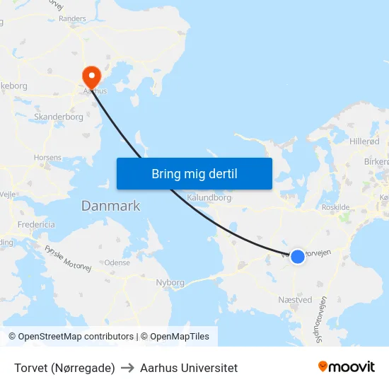 Torvet (Nørregade) to Aarhus Universitet map