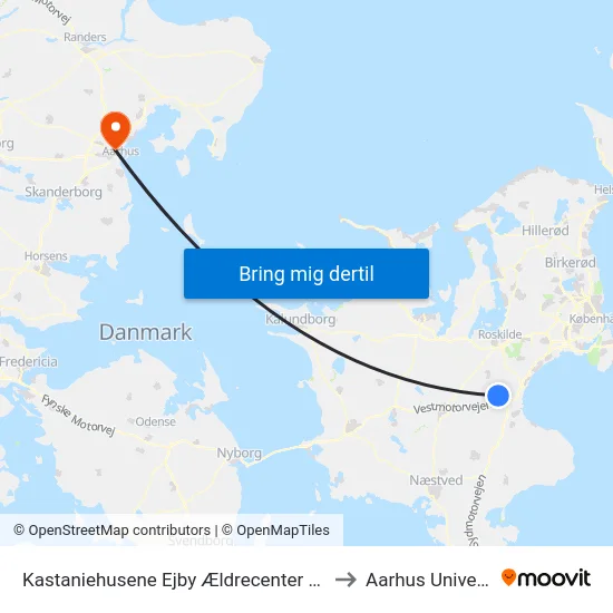 Kastaniehusene Ejby Ældrecenter (Dalbyvej) to Aarhus Universitet map