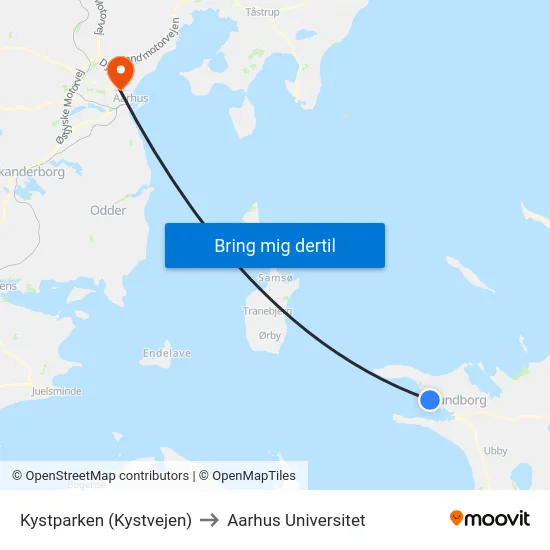Kystparken (Kystvejen) to Aarhus Universitet map