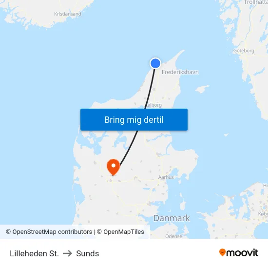 Lilleheden St. to Sunds map