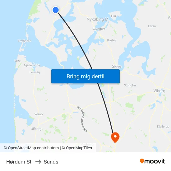 Hørdum St. to Sunds map