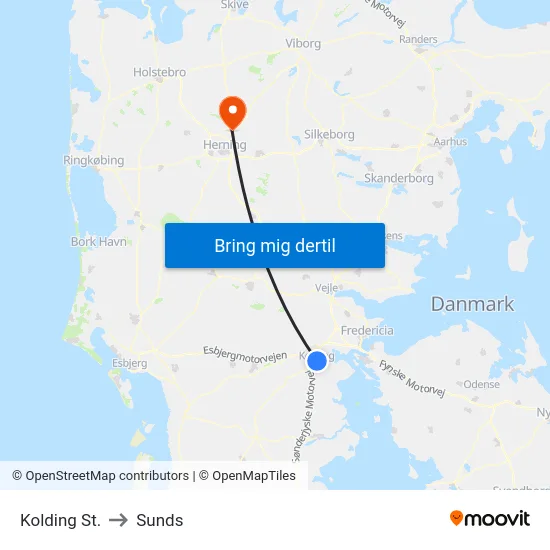 Kolding St. to Sunds map