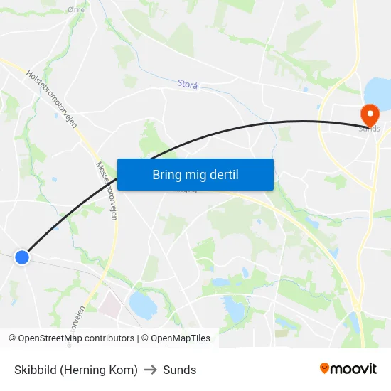 Skibbild (Herning Kom) to Sunds map
