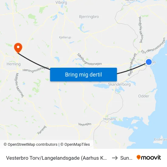 Vesterbro Torv/Langelandsgade (Aarhus Kom) to Sunds map