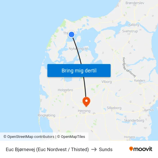 Euc Bjørnevej (Euc Nordvest / Thisted) to Sunds map